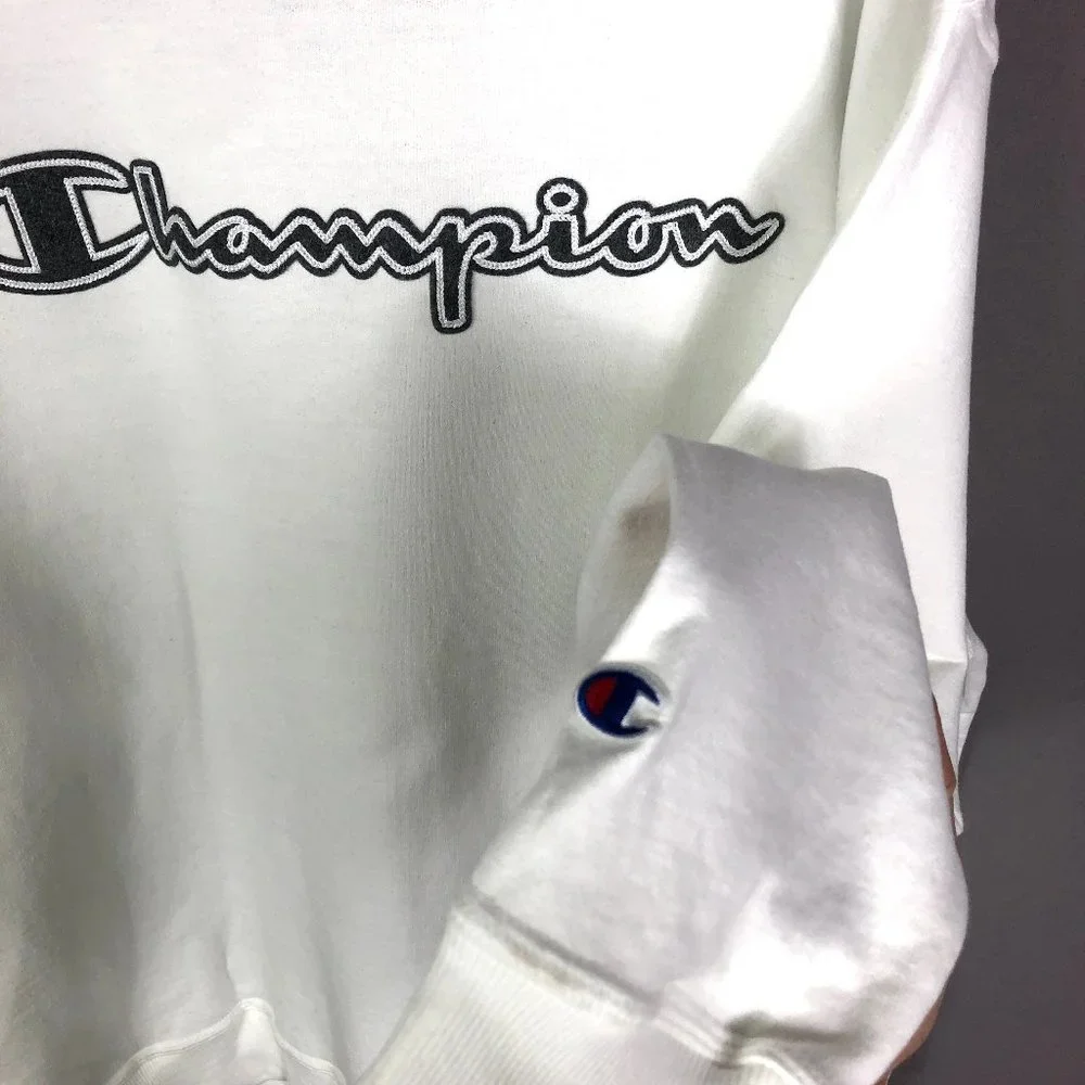 Champion Men's White FLC Crewneck Sweater Size XL